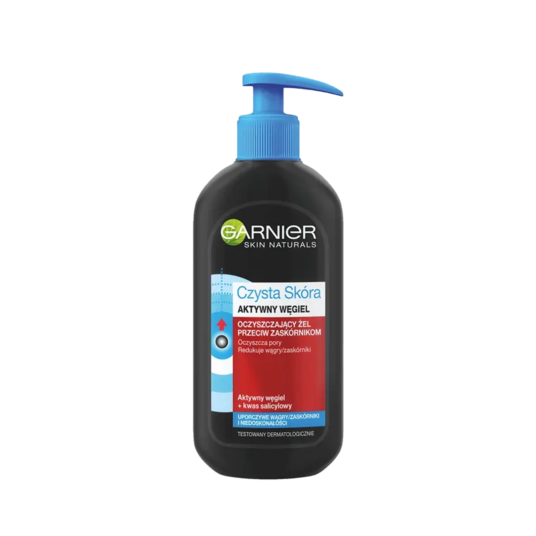 ژل شستشوی صورت و پاک کننده صورت گارنیر مدل czysta skora زغالی حجم 200 میل