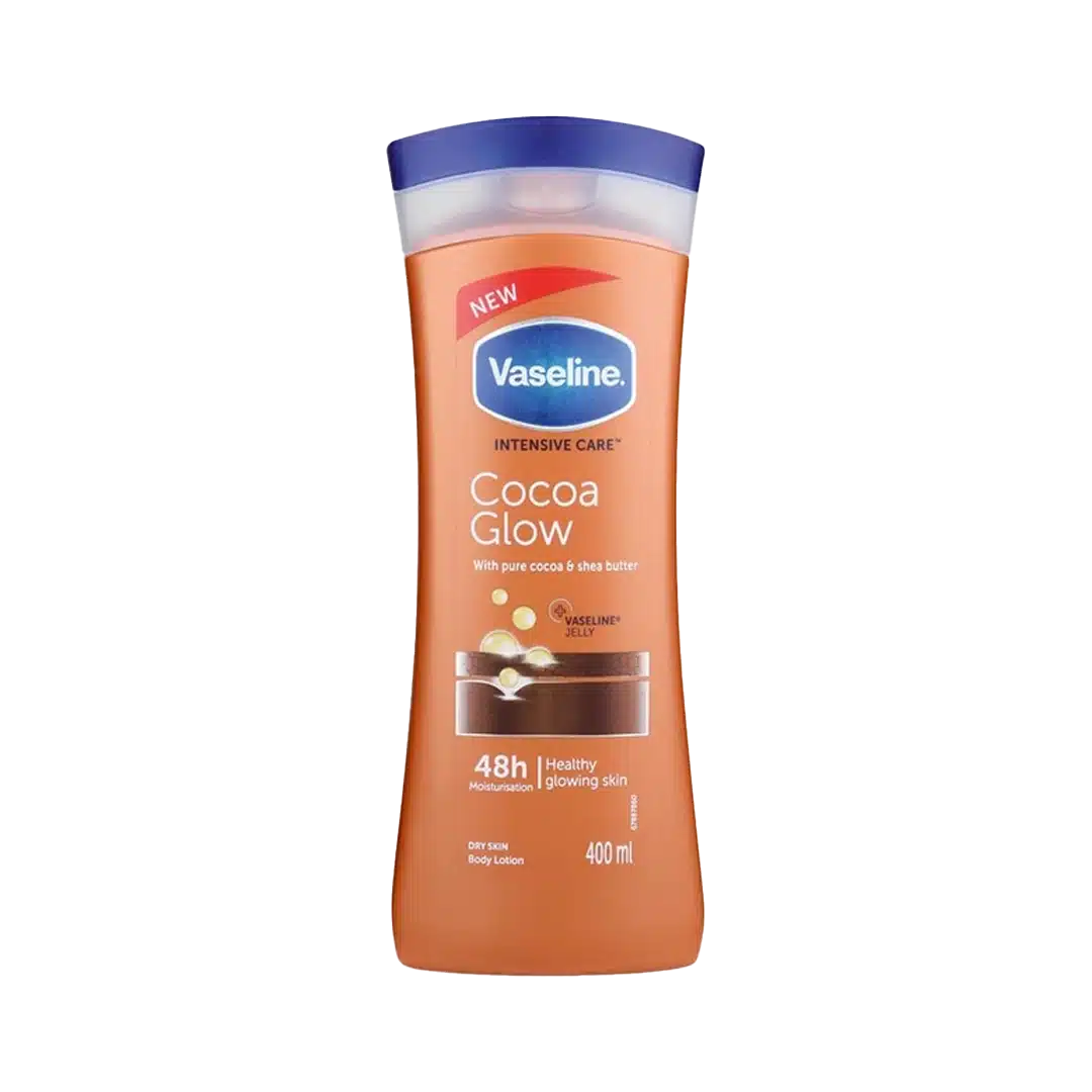 لوسیون بدن برند وازلین مدل Cocoa Glow حجم 400 میلی لیتر 48 ساعته