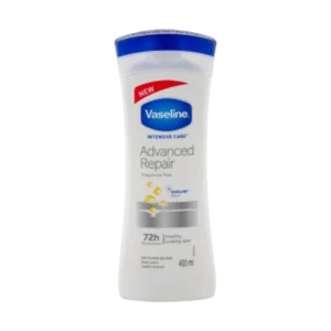 لوسیون بدن برند وازلین مدل advanced repair حجم 400 میلی لیتر 72 ساعته