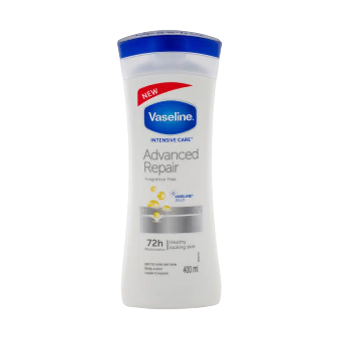 لوسیون بدن برند وازلین مدل advanced repair حجم 400 میلی لیتر 72 ساعته