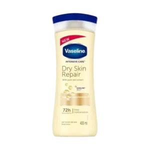 لوسیون بدن برند وازلین مدل dry skin repair حجم 400 میلی لیتر 72 ساعته