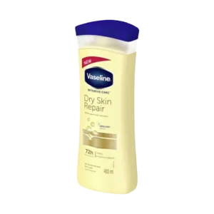 لوسیون بدن برند وازلین مدل dry skin repair حجم 400 میلی لیتر 72 ساعته